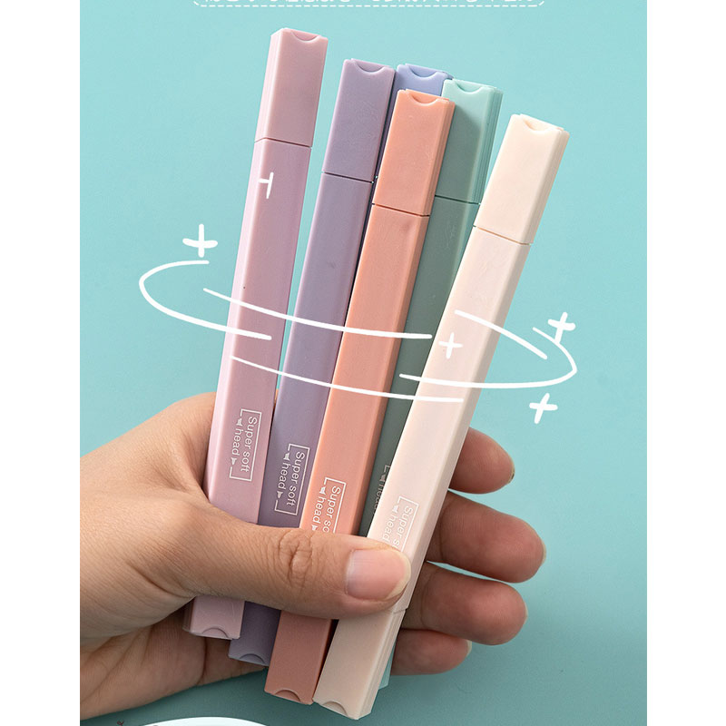 6 PCS Double Side Highlighter  - Pastel Highlighter Set Double Ended recension och pris