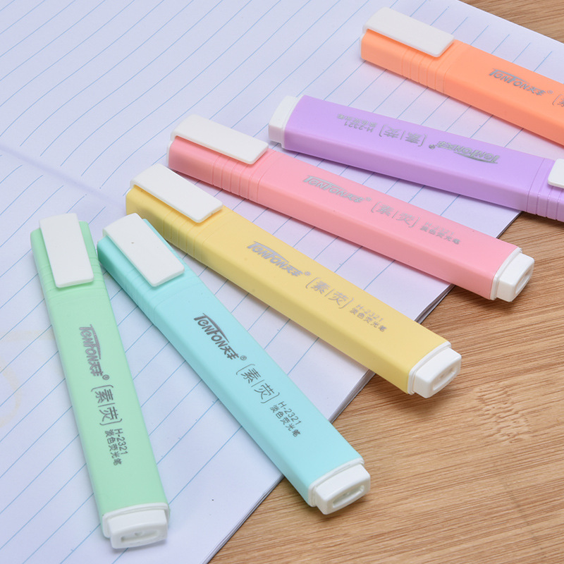 6 Pcs/set Flat Shape Pale Colo - Pastel Highlighter Set Double Ended recension och pris